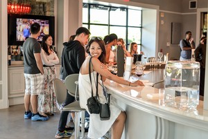 Customers at Yao Family Wines Tasting Room